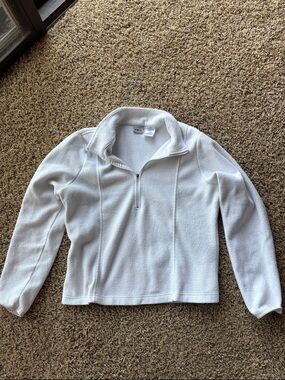 Athletic Works White Quarter-Zip Turtleneck Fleece